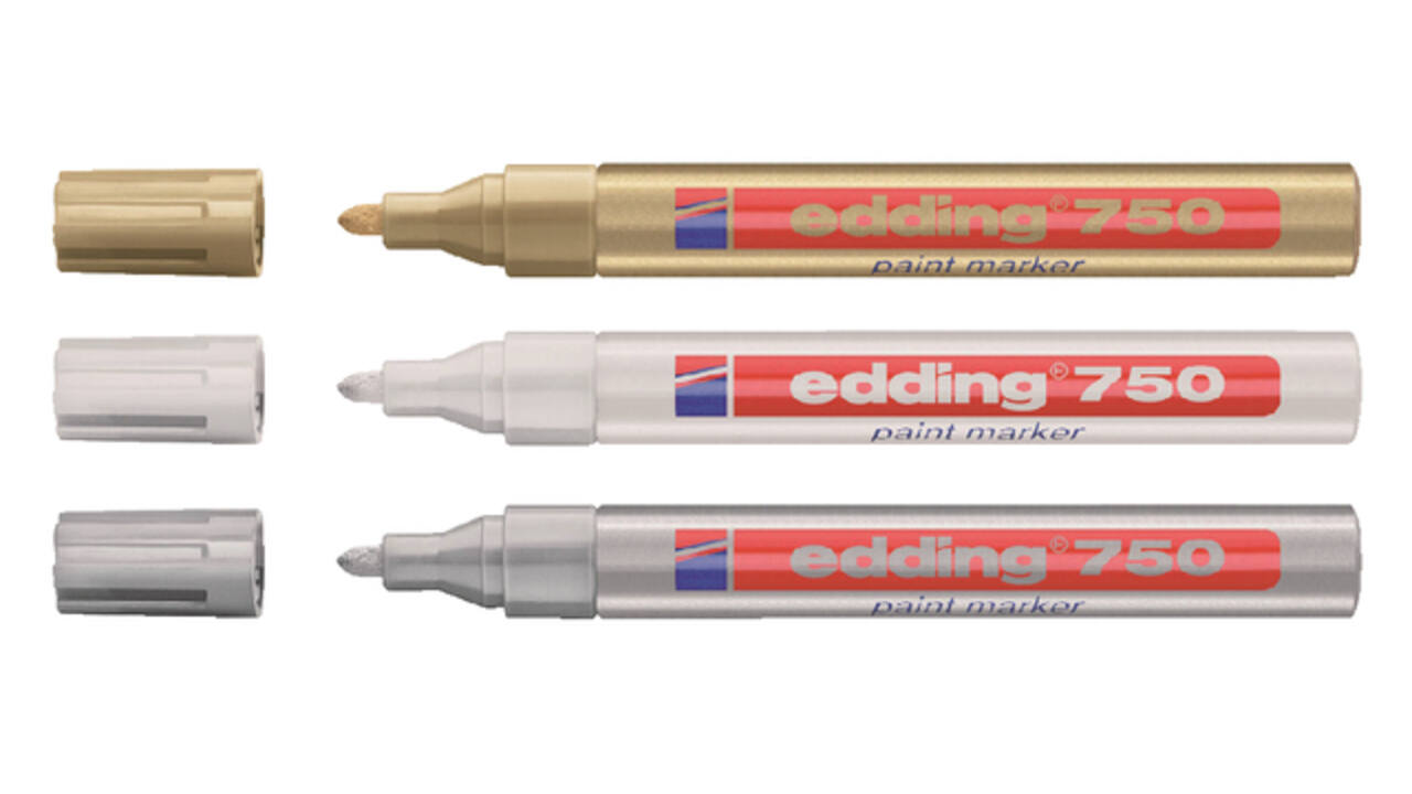 Paintmarker edding 750 op oliebasis 2-4mm wit