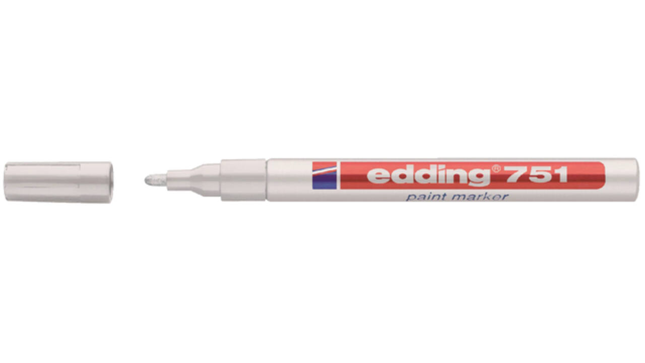 Paintmarker edding 751 op oliebasis 1-2mm wit