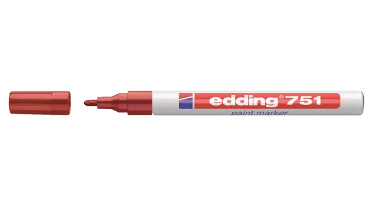 Paintmarker edding 751 op oliebasis 1-2mm pastel rood