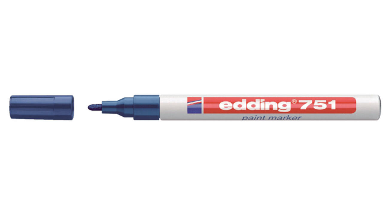 Paintmarker edding 751 op oliebasis 1-2mm blauw