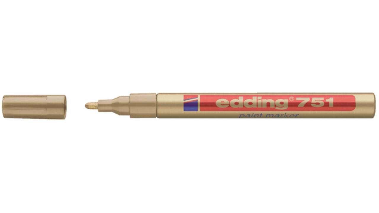 Paintmarker edding 751 op oliebasis 1-2mm goud