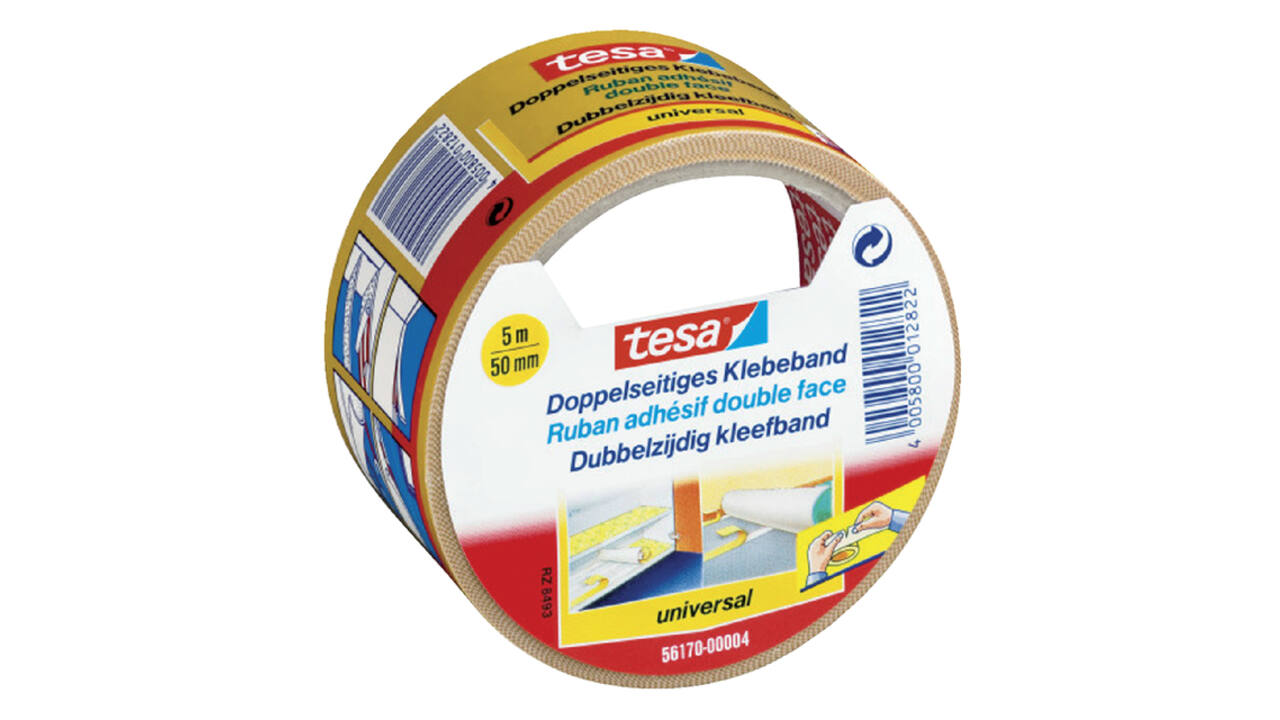 Tapijttape tesa® universal 5mx50mm dubbelzijdig wit
