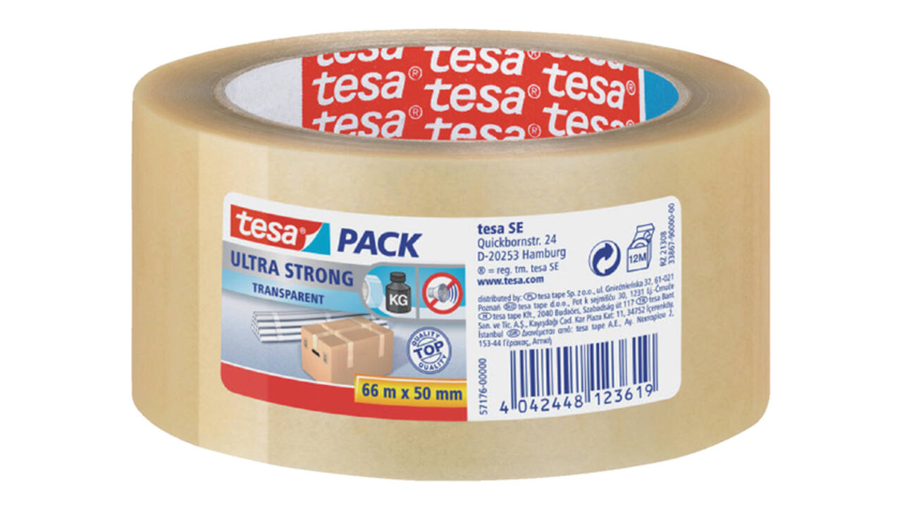 Verpakkingstape tesapack® Ultra Strong 66mx50mm transparant