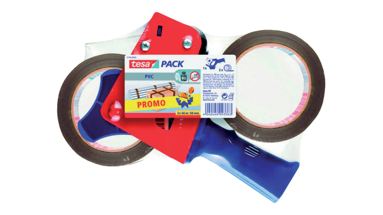 Verpakkingstape tesapack® ultra strong 66mx50mm pvc + dispenser