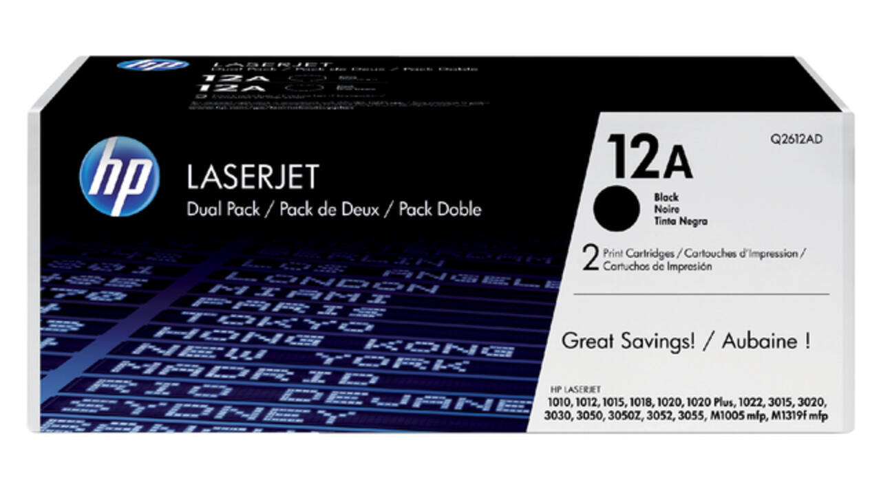 Tonercartridge HP Q2612AD 12A zwart 2x