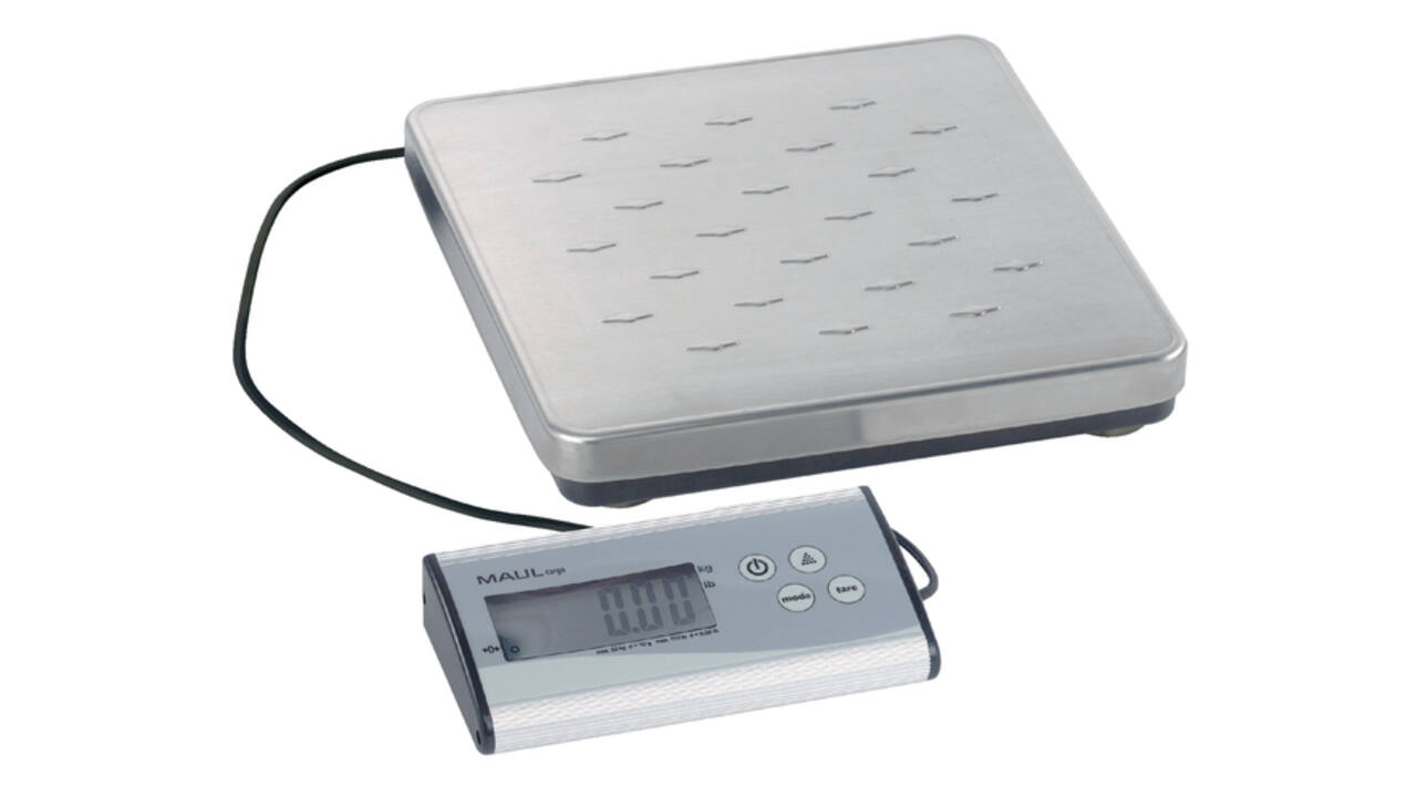 Pakketweger MAUL Cargo 50kg metalen plateau 27x27cm + 9V batterij zilver