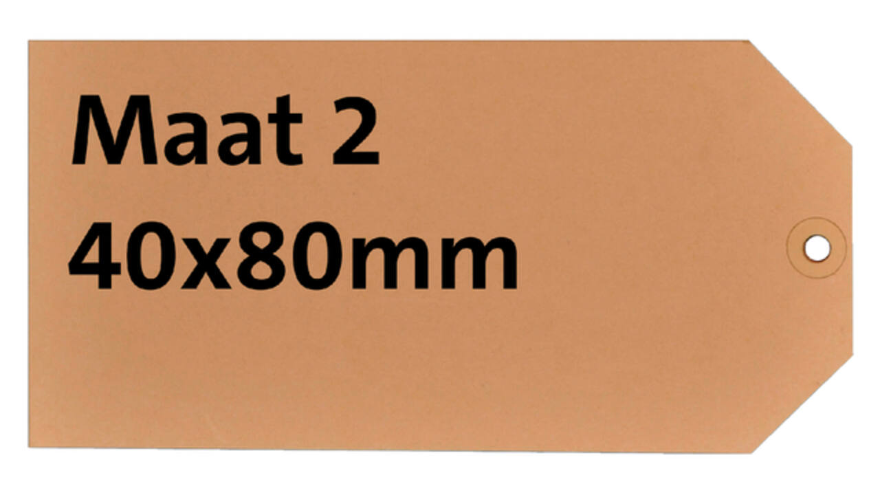 Label karton nr 2  200gr 40x80mm chamois 1000 stuks