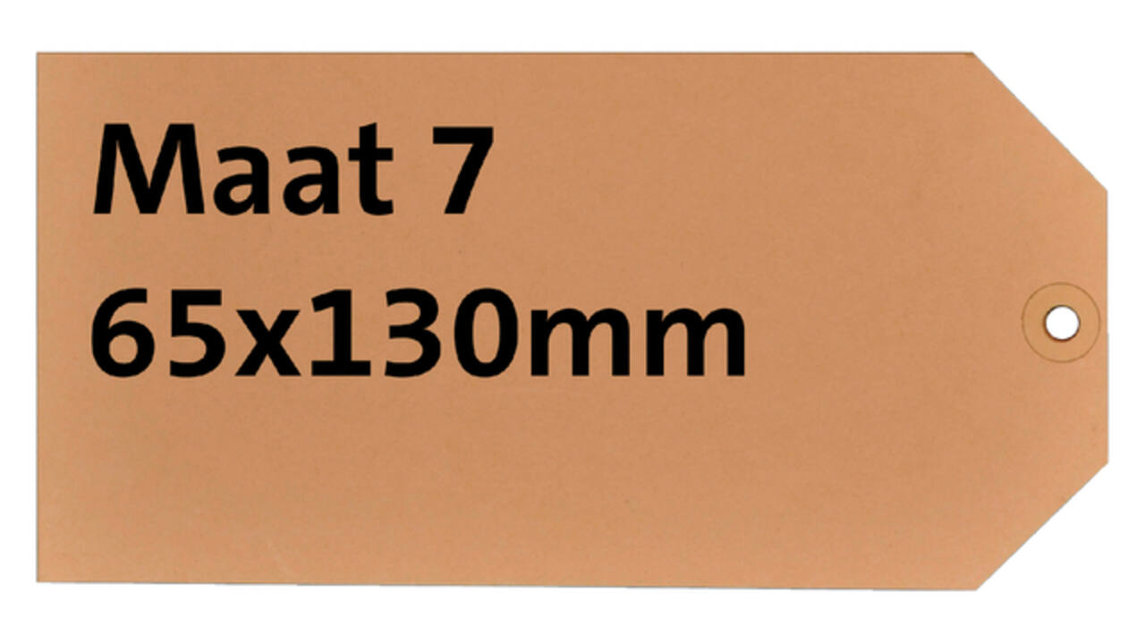 Label karton nr 7 200gr 65x130mm chamois 1000 stuks