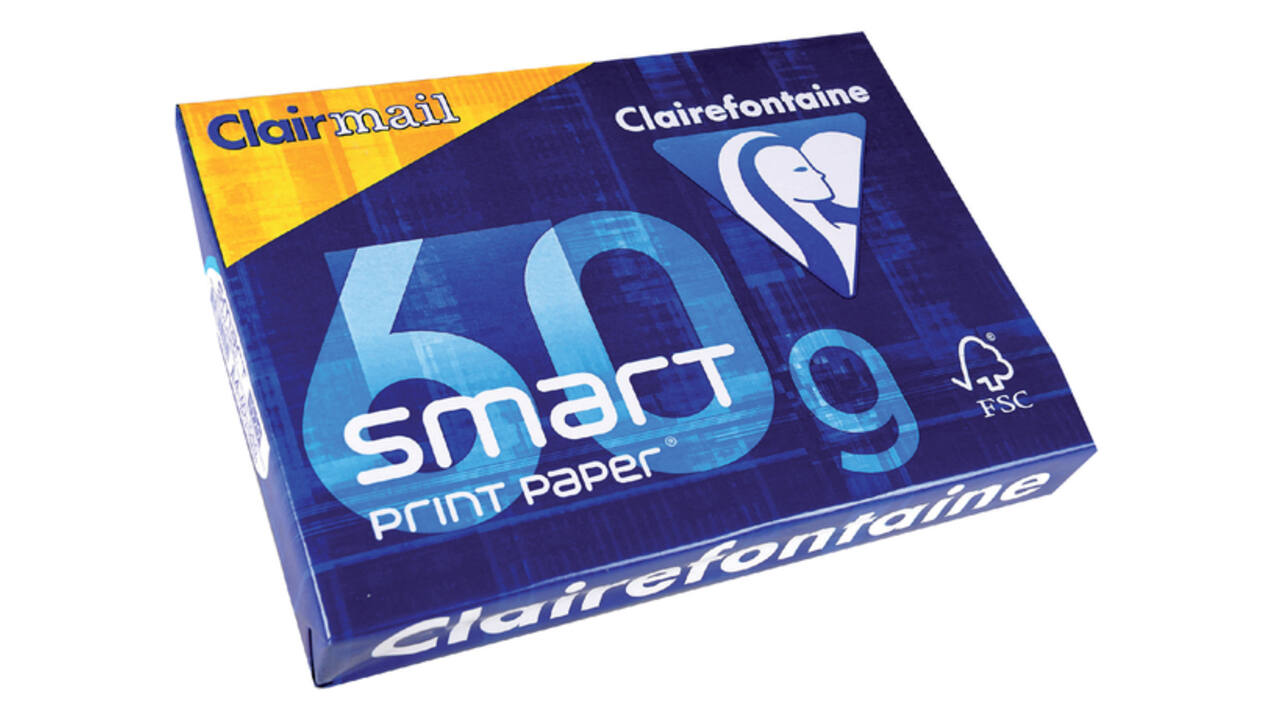 Kopieerpapier Clairefontaine Clairmail A4 60gr wit 500 vel