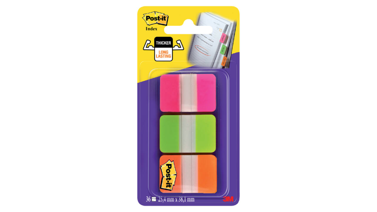 Indextabs Post-it 686GOT 25.4x38mm strong roze en groen 36 tabs