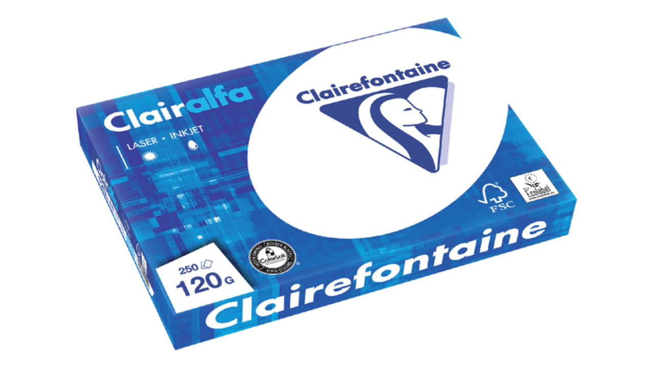 Kopieerpapier Clairefontaine Clairalfa A4 120gr wit 250 vel
