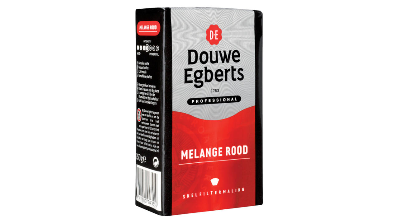 Koffie Douwe Egberts snelfiltermaling Melange Rood 250gr