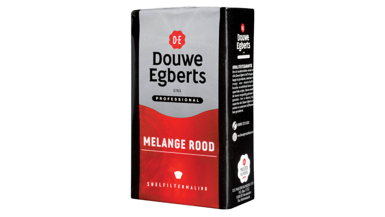Koffie Douwe Egberts snelfiltermaling Melange Rood 250gr