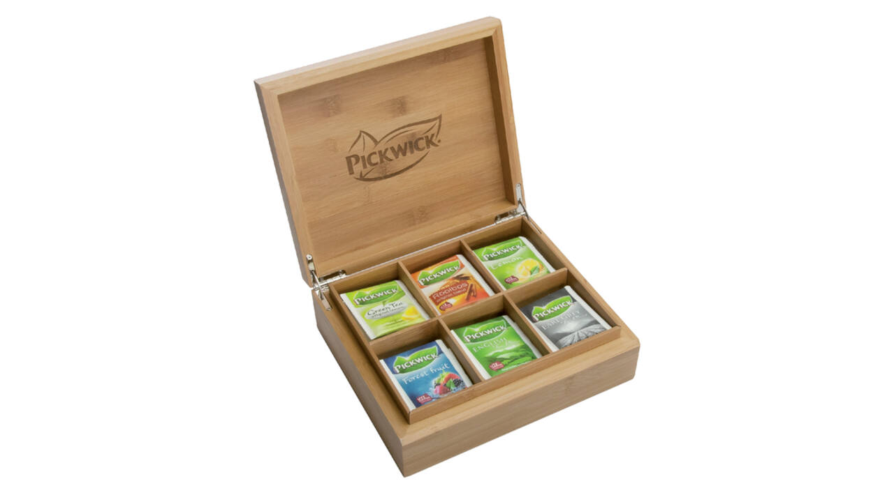 Pickwick Theekist Bamboe 6vaks Fairtrade