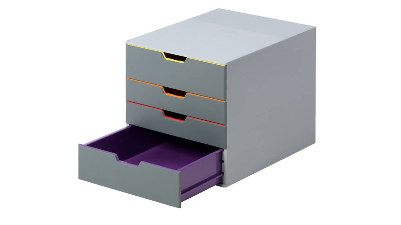 Ladenbox Durable Varicolor 4 laden grijs