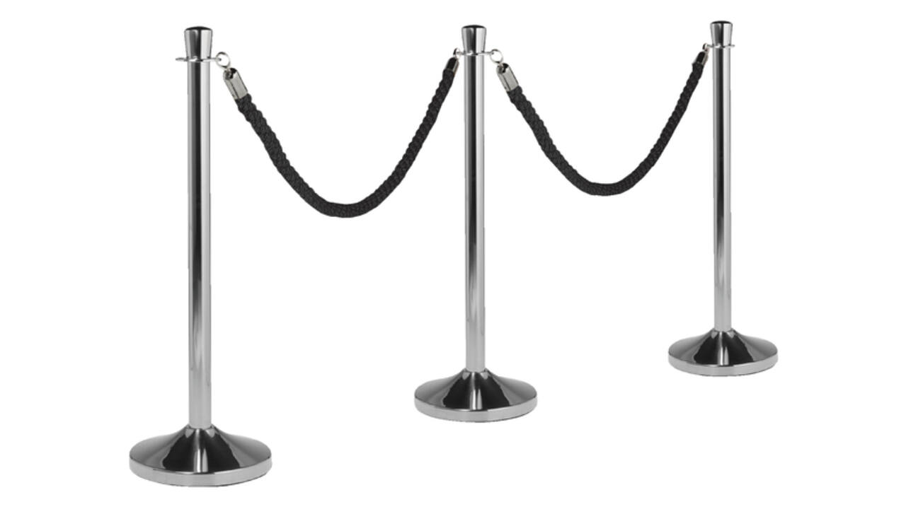 Afzetkoord Securit 150cm zwart met chroome knop