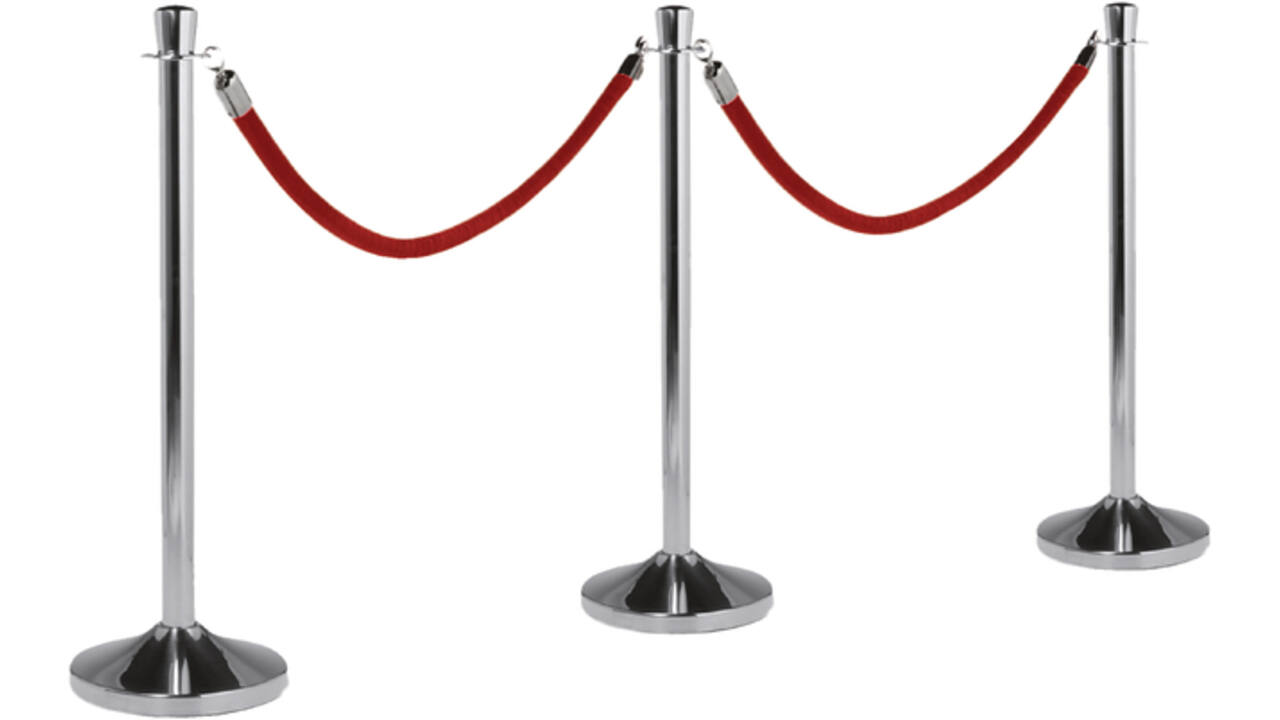 Afzetkoord Securit 150cm rood met chroome knop