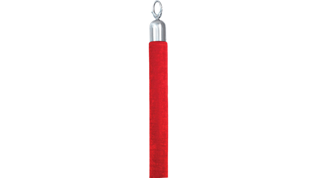 Afzetkoord Securit 150cm rood met chroome knop