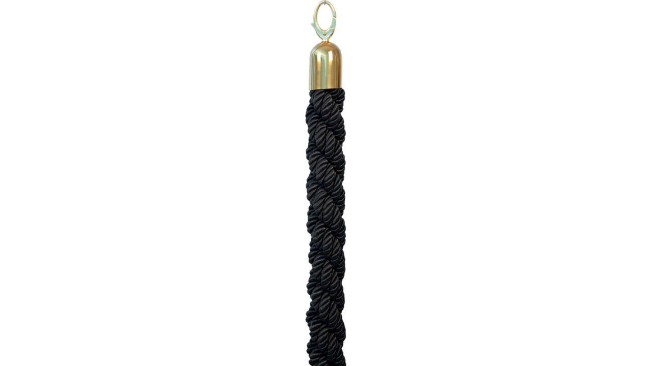 Afzetkoord Securit 150cm zwart met goudkleurige knop