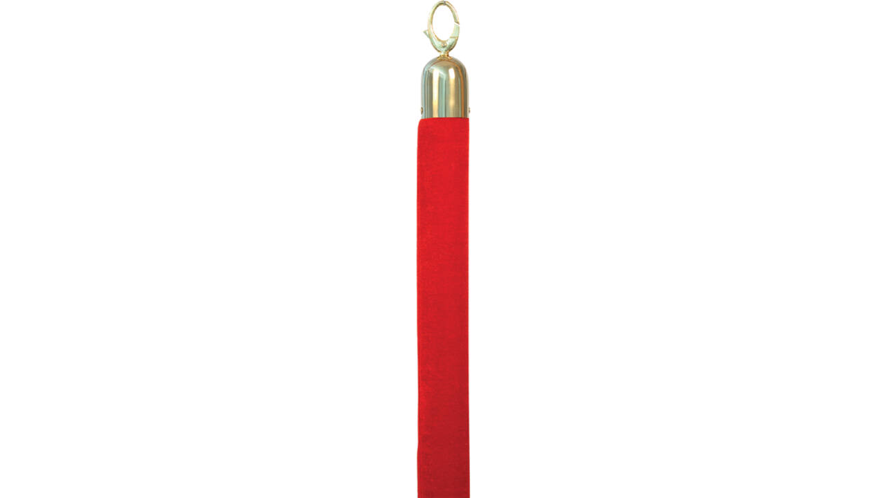 Afzetkoord Securit 150cm rood met goudkleurige knop