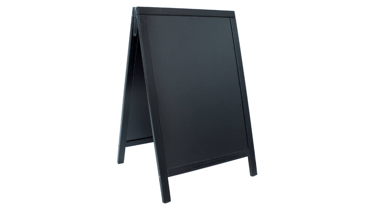 Stoepbord Securit 550x850x30mm zwart hout