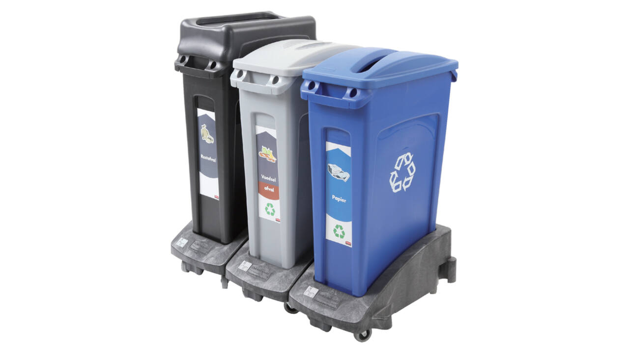 Onderstel Rubbermaid Slim Jim zwart