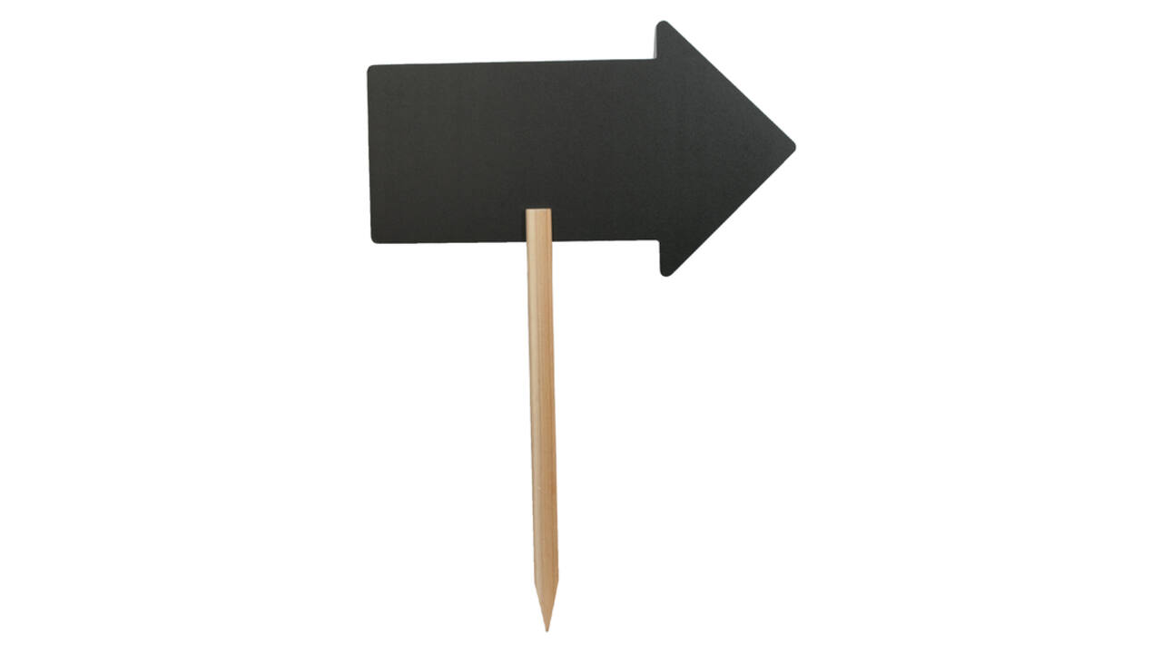 Krijtbord Securit pijl 440x270mm met houten pin