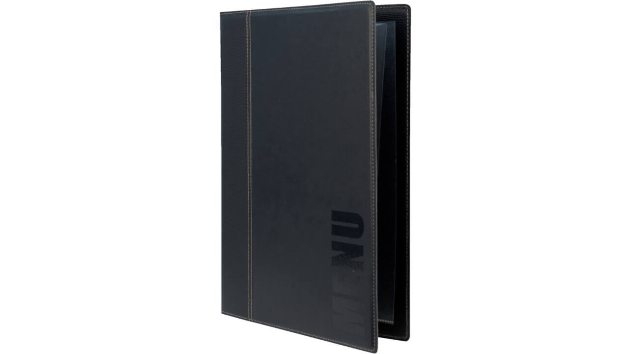 Menukaart Securit Trendy A4 1 x 2 tassen zwart