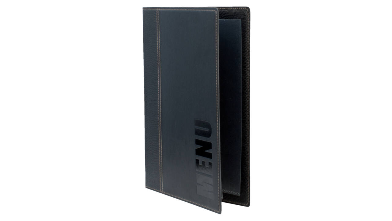 Menukaart Securit Trendy A5 1 x 2 tassen zwart