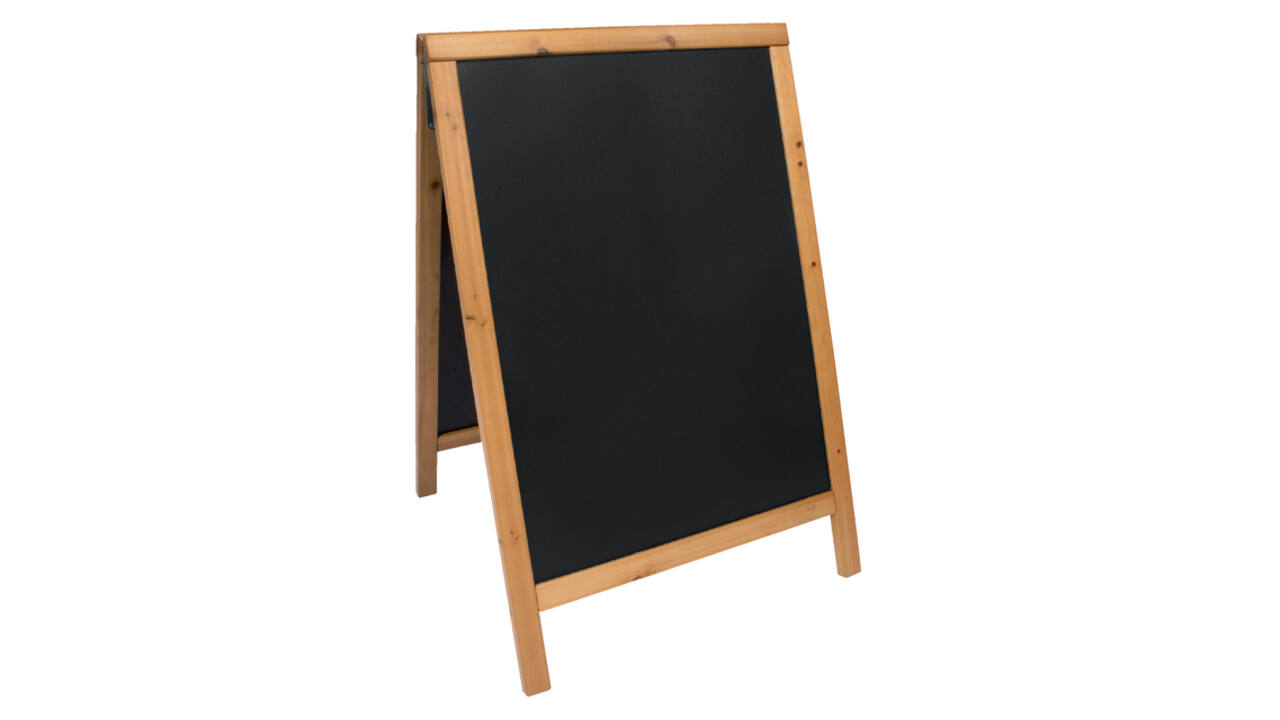 Stoepbord Securit 550x850x30mm teak hout
