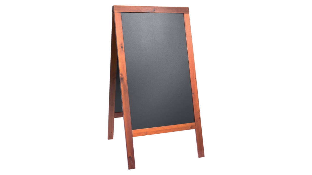Stoepbord Securit 700x1250x40mm mahonie hout