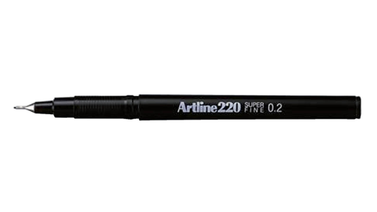 Fineliner Artline 220 rond super fijn zwart