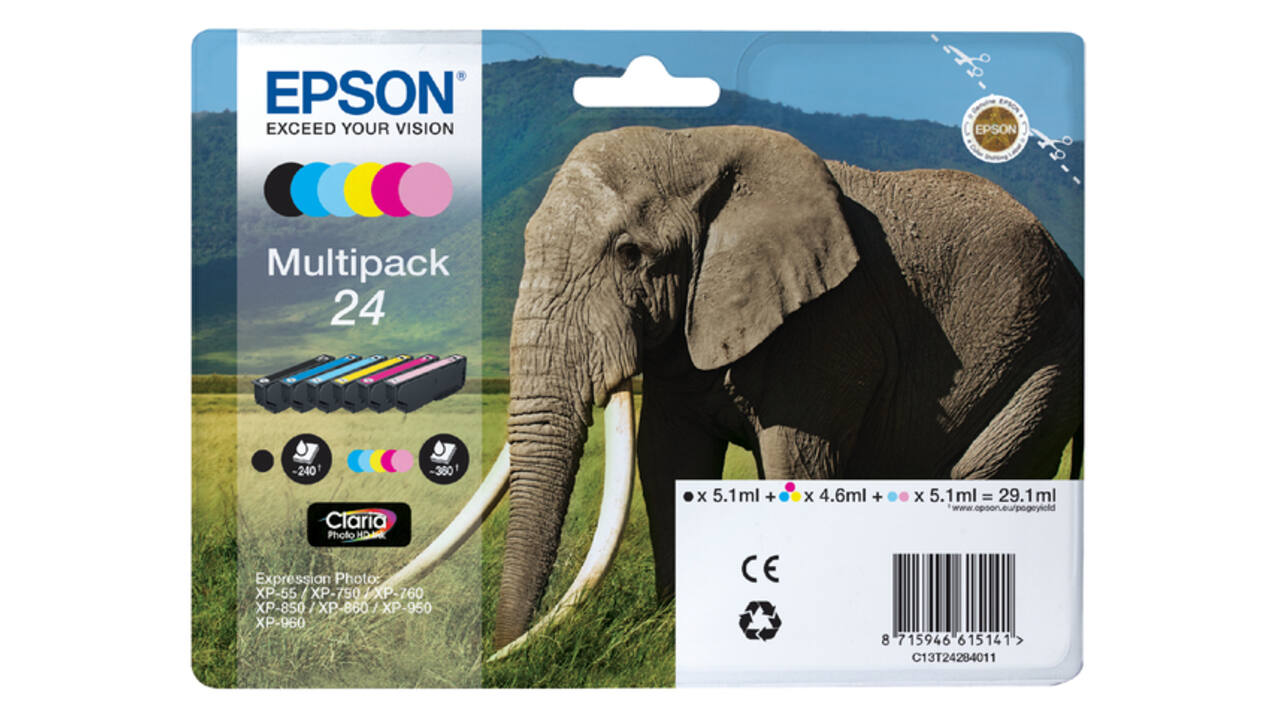 Inktcartridge Epson 24 T2428 foto HD zwart + 5 kleuren