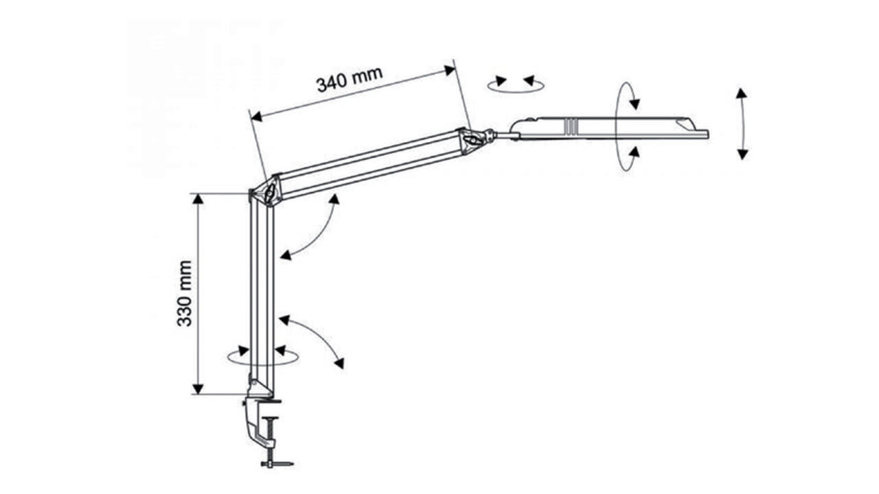 Bureaulamp MAUL Atlantic LED tafelklem zwart