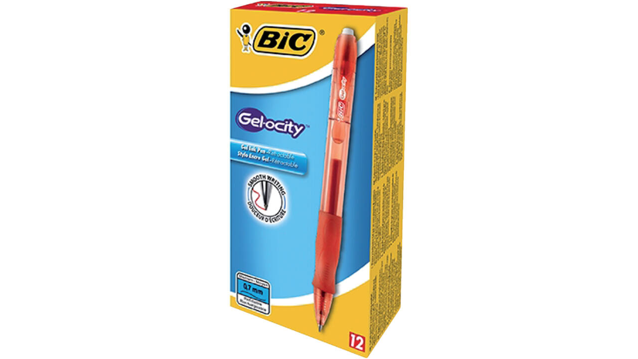 Gelschrijver Bic Gel-ocity medium rood