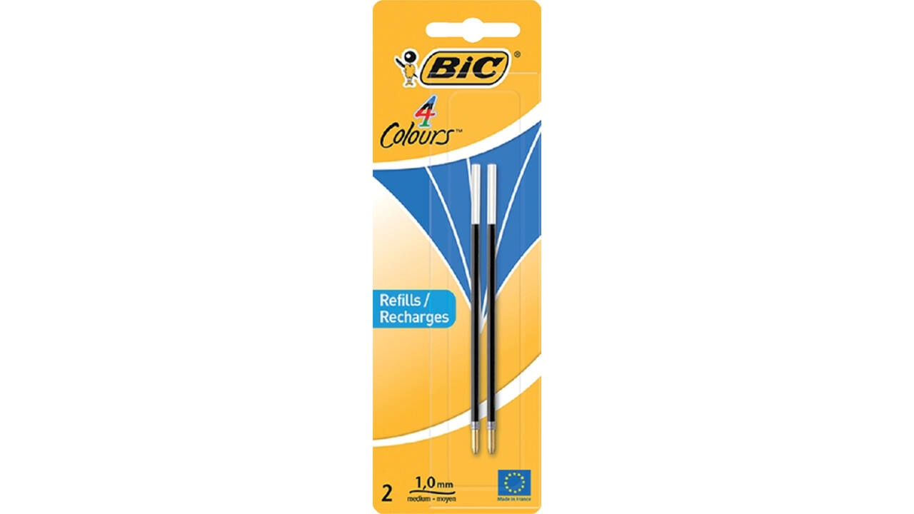 Balpenvulling Bic voor baliepen medium blauw blister à 2 stuks