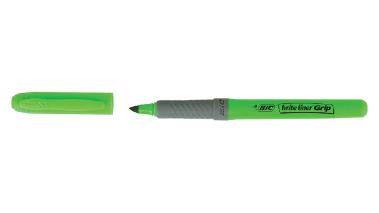 Markeerstift Bic grip assorti etui à 5 stuks
