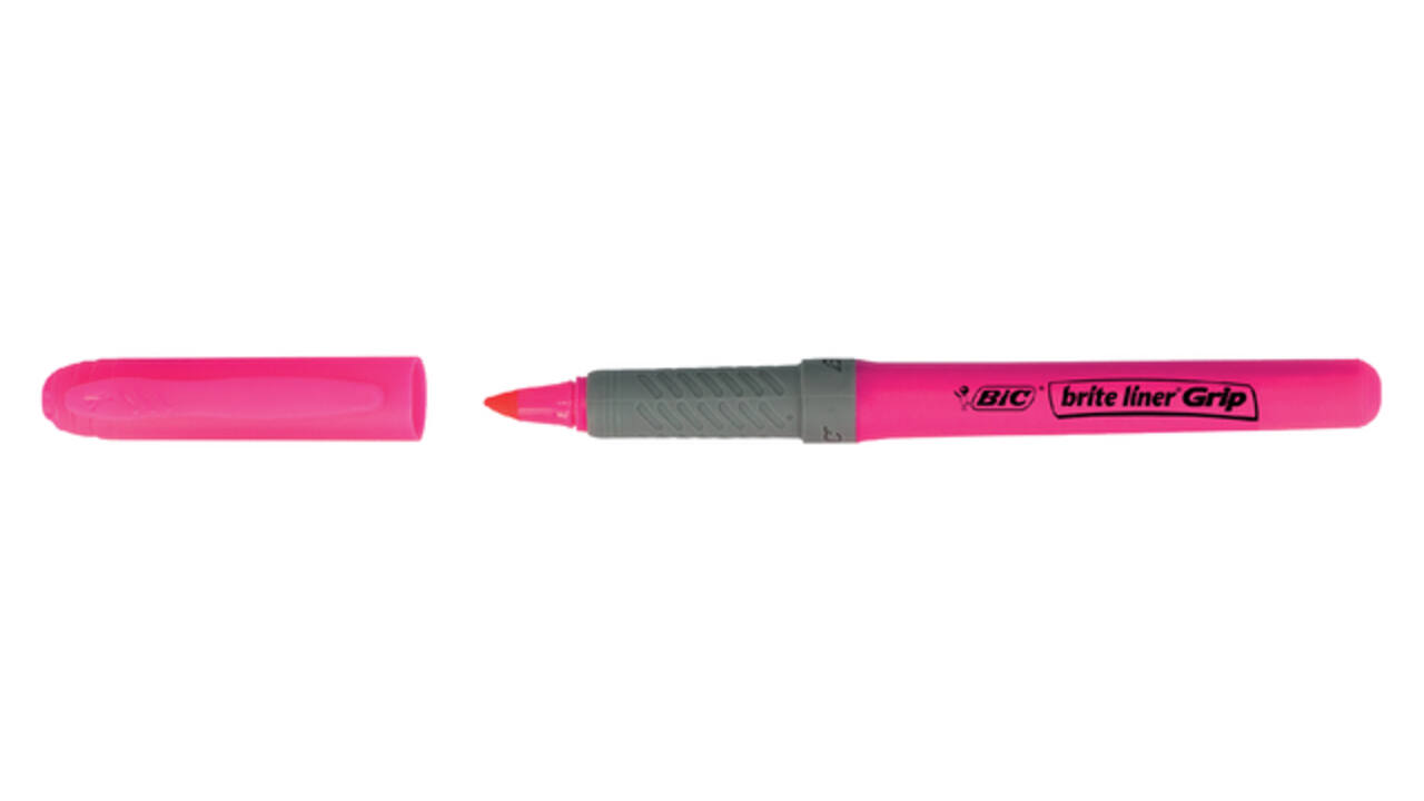 Markeerstift Bic grip assorti etui à 5 stuks