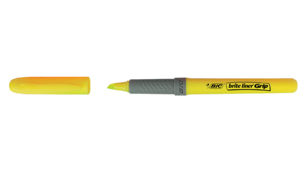 Markeerstift Bic grip assorti etui à 5 stuks