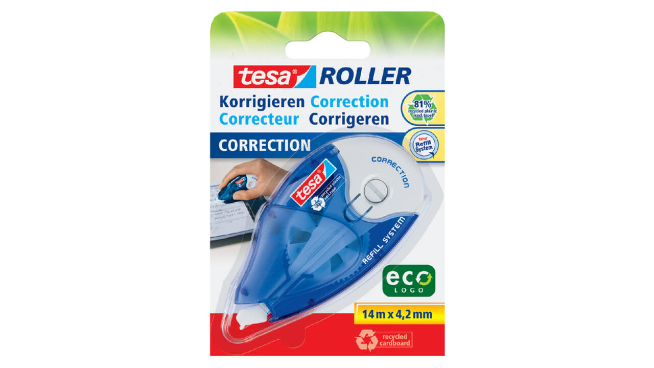 Correctietape tesa® ecoLogo® 4,2mmx14m navulbaar op blister