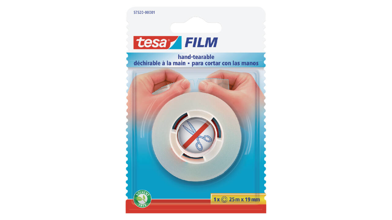Plakband  tesafilm® 25mx19mm handscheurbaar transparant