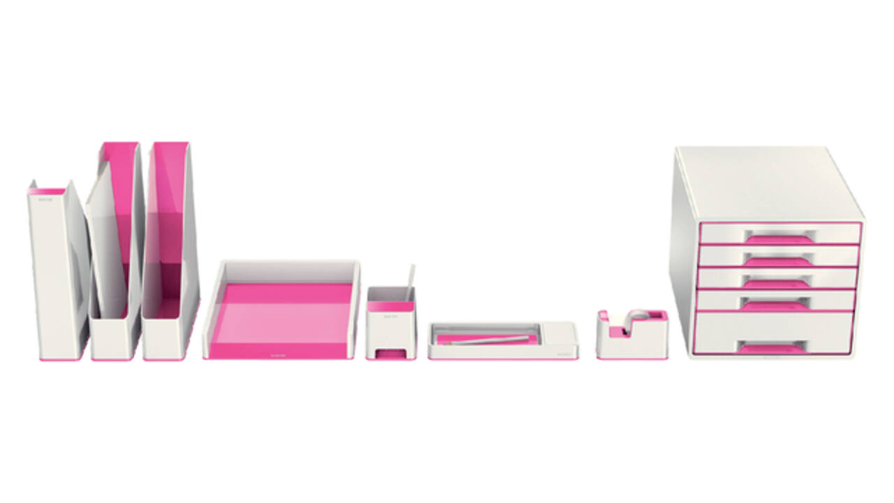 Brievenbak Leitz WOW wit/roze