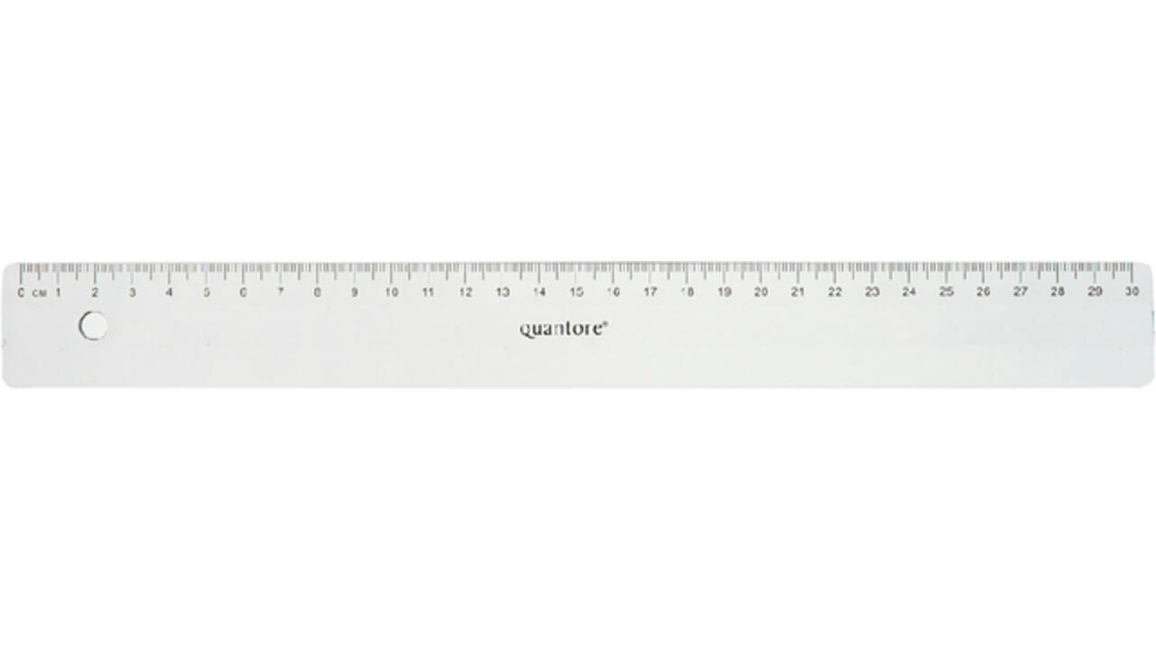 Liniaal Quantore 30cm kunststof transparant