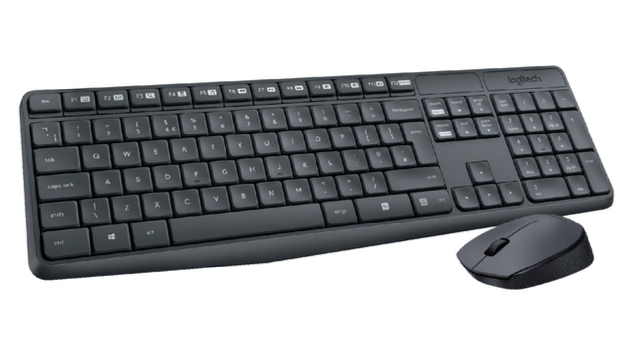 Toetsenbord- en muisset Logitech MK235 draadloos QWERTY zwart