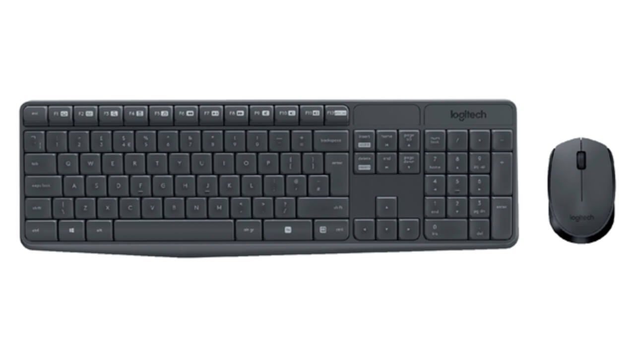 Toetsenbord- en muisset Logitech MK235 draadloos QWERTY zwart