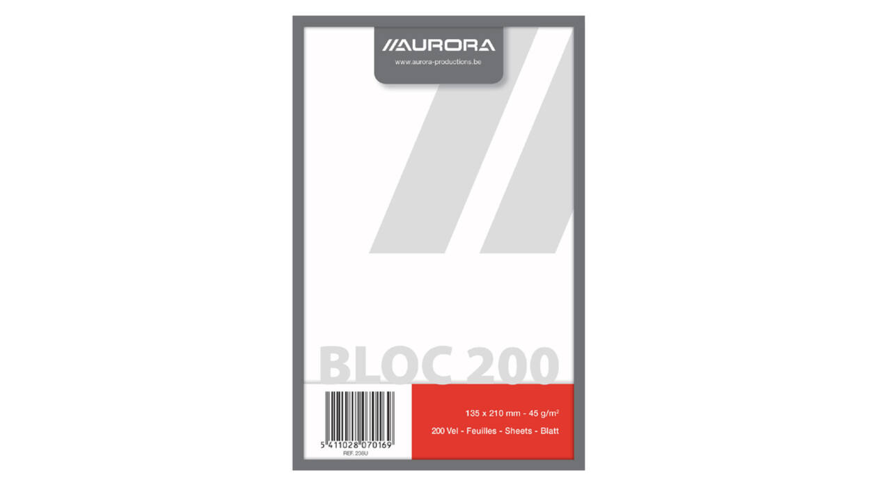 Kladblok Aurora 135x210mm blanco 200 vel 45gr
