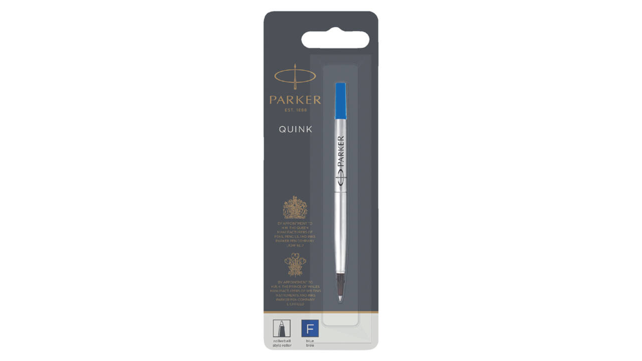 Rollerpenvulling Parker Quink fijn blauw blister à 1 stuk