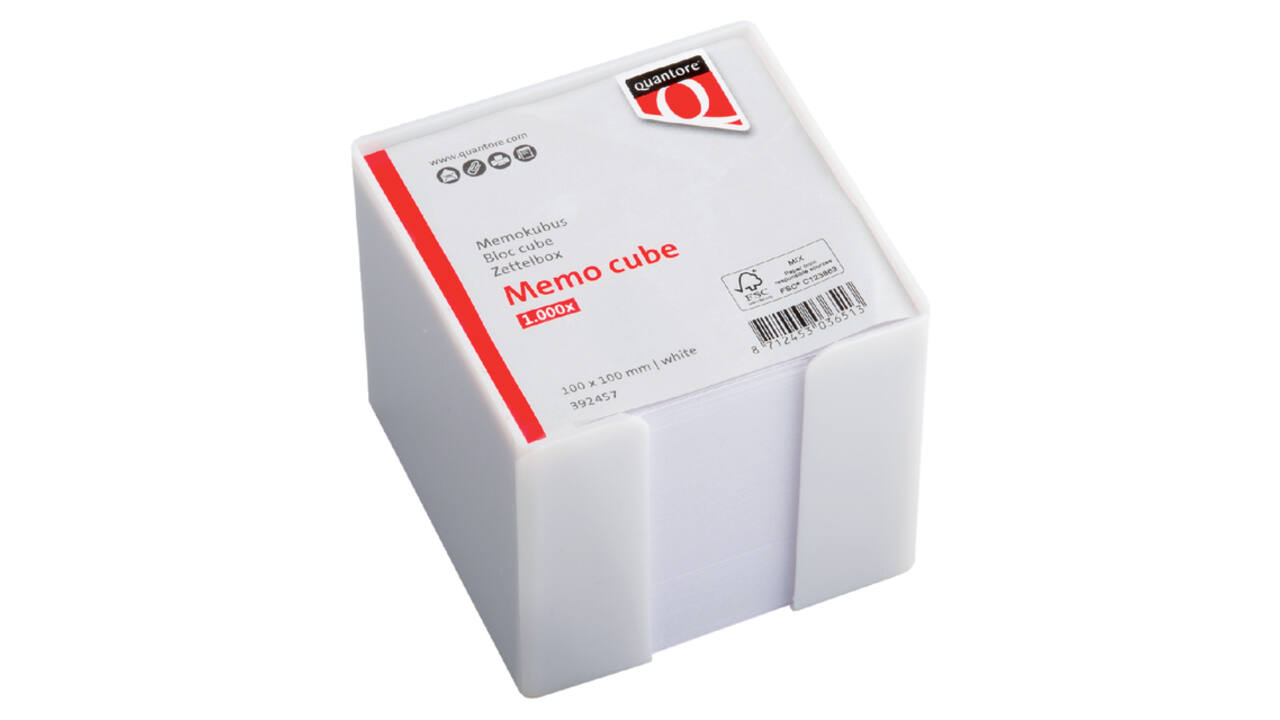 Memokubus Quantore 10x10x9cm wit met 900vel