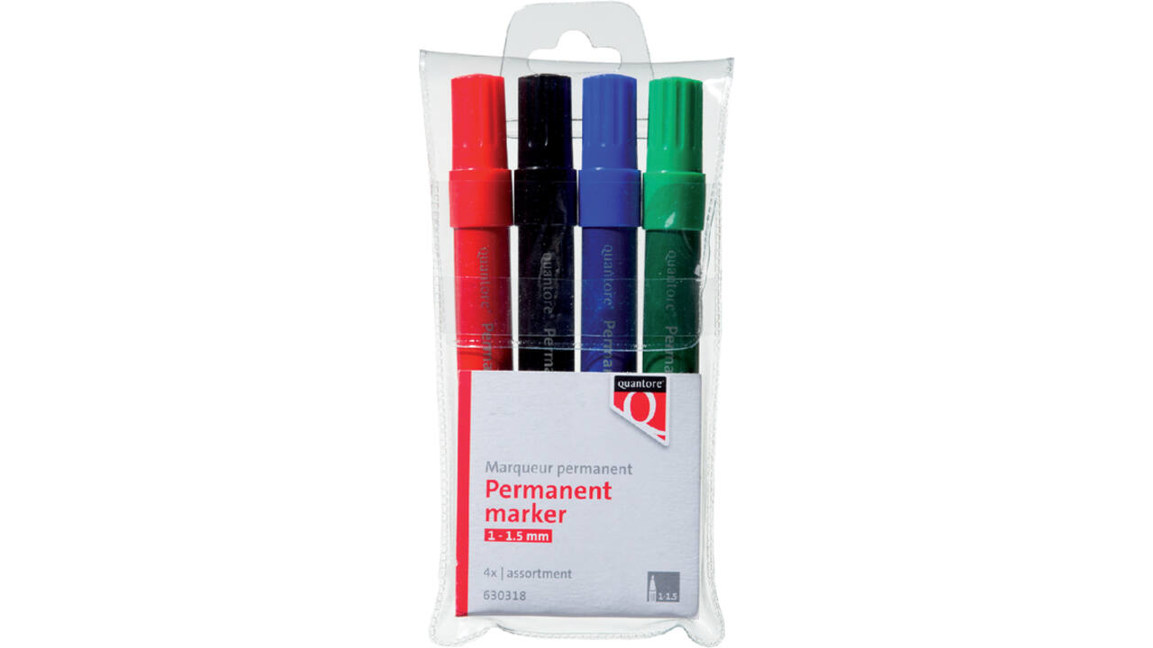 Permanent marker Quantore rond 1-1.5mm assorti 4 stuks