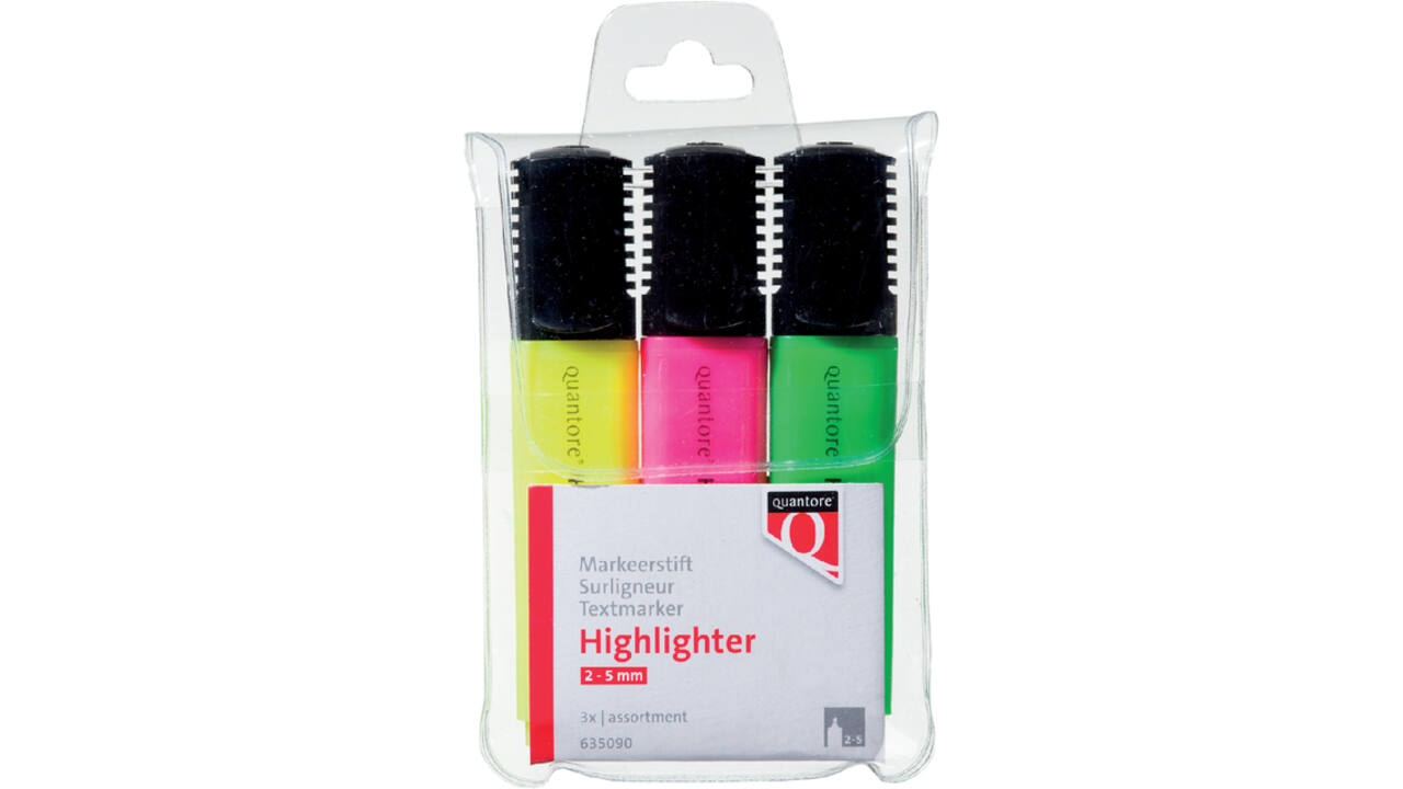 Markeerstift Quantore assorti etui à 3 kleuren